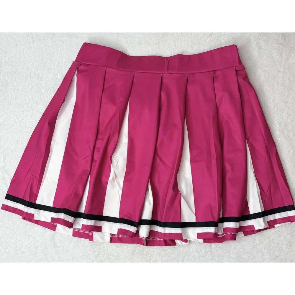 Yolsun Girls 10-11yrs Pink, Black, & White Cheerleader Halloween Costume New